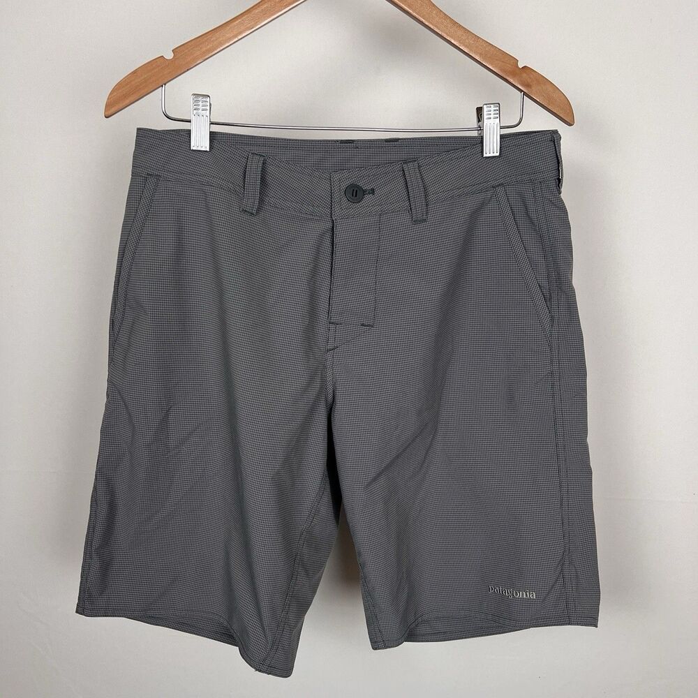 Patagonia Men's Walk Shorts 32 Gray Check Logo